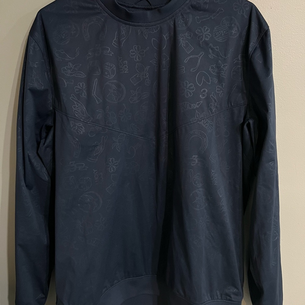 Nike shield “live lucky” golf pullover